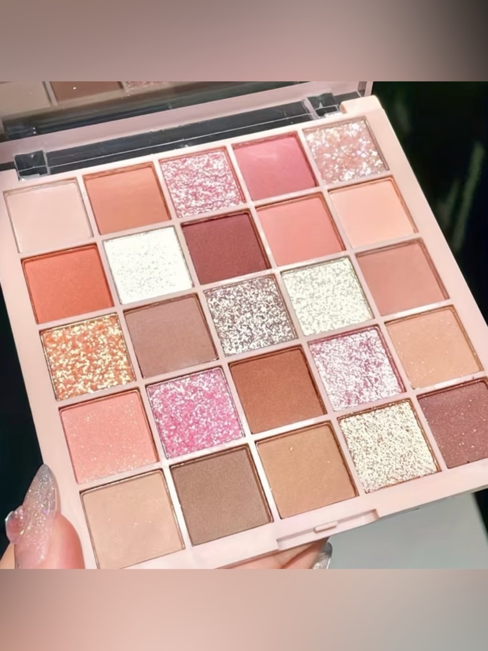 Neutral & Pink Shimmer Eyeshadow Palette - Multi-Pink Shades